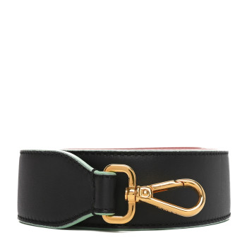 FENDI Vitello Dolce Tri-Color Buttoned Strap You Black Peonia Cuoio