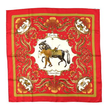 HERMES Silk Cheval Turc Scarf 90