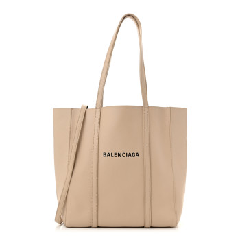 BALENCIAGA Calfskin XS Everyday Tote Light Beige Black