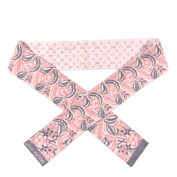 LOUIS VUITTON Silk Monogram Monokinawa Bandeau Pink Grey