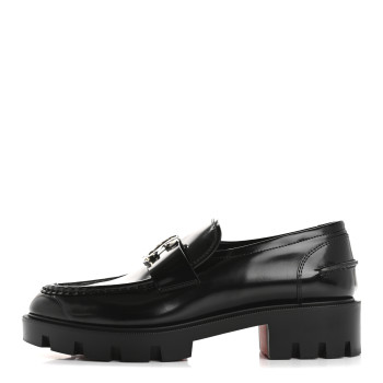 CHRISTIAN LOUBOUTIN Abrasivato Womens CL Moc Lug Flat Loafers 38.5 Black