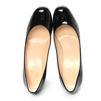 CHRISTIAN LOUBOUTIN Patent Calfskin Miss Sab 85 Pumps 38.5 Black