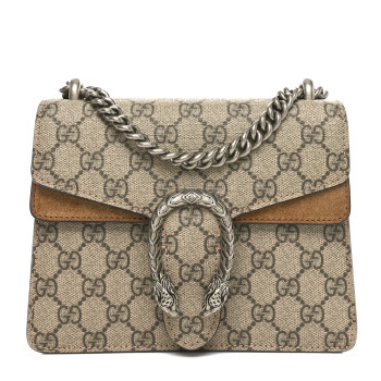 GUCCI GG Supreme Monogram Mini Dionysus Shoulder Bag Taupe