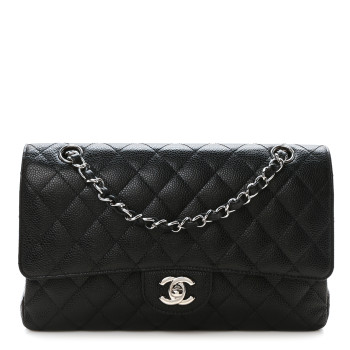 CHANEL Caviar Quilted Medium Double Flap Black