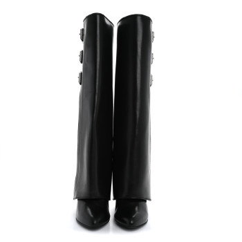 GIVENCHY Calfskin Shark Buckle Pant Boots 39 Black