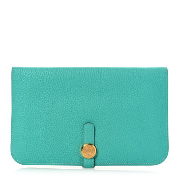 HERMES Togo Dogon Duo Wallet Lagon
