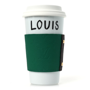 LOUIS VUITTON Porcelain Taurillon Louis Cup Green