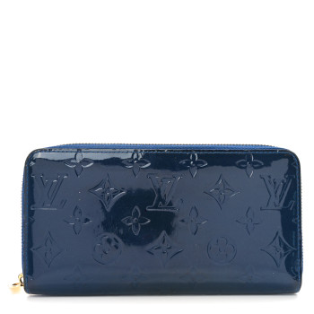LOUIS VUITTON Vernis Zippy Wallet Bleu Nuit