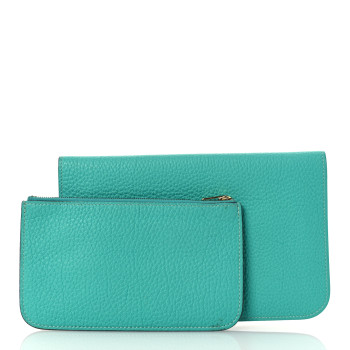 HERMES Togo Dogon Duo Wallet Lagon