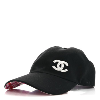 CHANEL Cotton CC Cap Hat Black