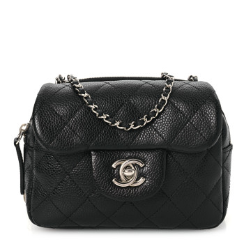 CHANEL Caviar Quilted New Mini Flap Black