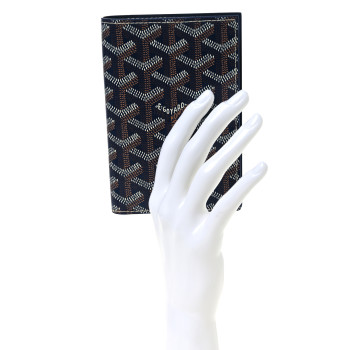 GOYARD Goyardine Grenelle Passport Wallet Navy