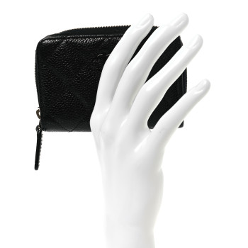 CHANEL Caviar Quilted Incognito Zip Coin Purse Black