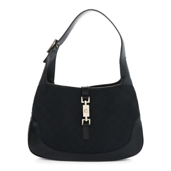 GUCCI Monogram Small Jackie O Hobo Black