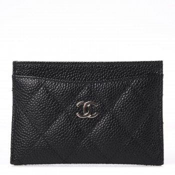 CHANEL Caviar Quilted Card Holder Black