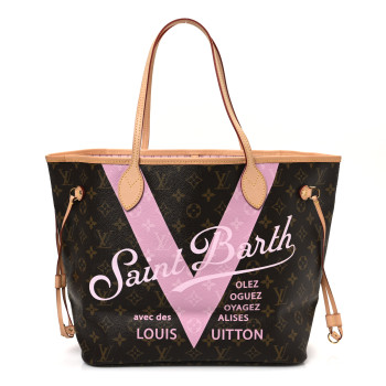 LOUIS VUITTON Monogram Saint Barth V Neverfull MM Rose Ballerine