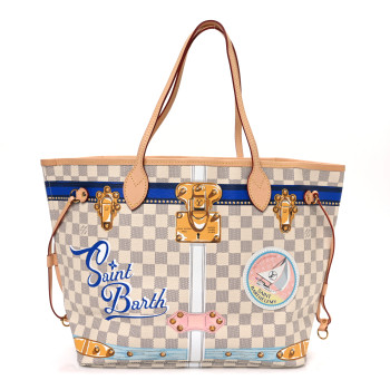 LOUIS VUITTON Damier Azur Summer Trunks Saint Barth Neverfull MM