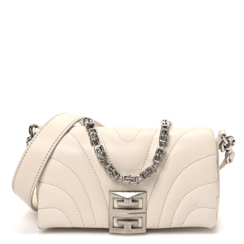 GIVENCHY Calfskin Quilted Micro 4G Soft Bag White