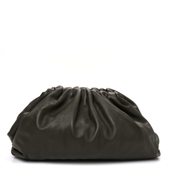 BOTTEGA VENETA Smooth Butter Calf The Pouch Oversized Clutch Kaki Fondent