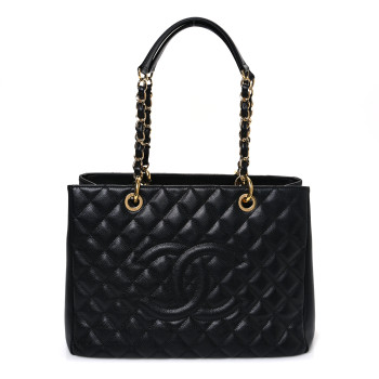 CHANEL Caviar Quilted Grand Shopping Tote GST Black