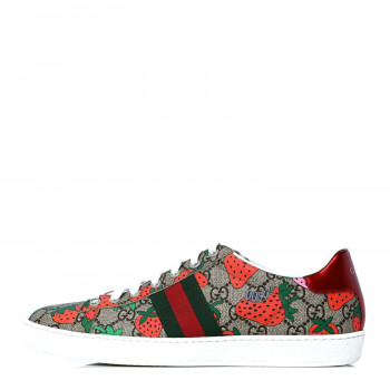 ゆりページ GUCCI GG Supreme Monogram Strawberry Web Womens Ace Sneakers