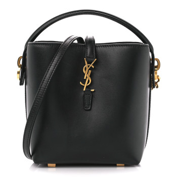 SAINT LAURENT Shiny Calfskin Le 37 Mini Bucket Bag Black