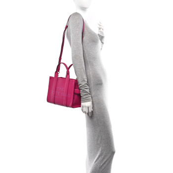 MARC JACOBS Grained Calfskin Small The Tote Bag Hot Pink