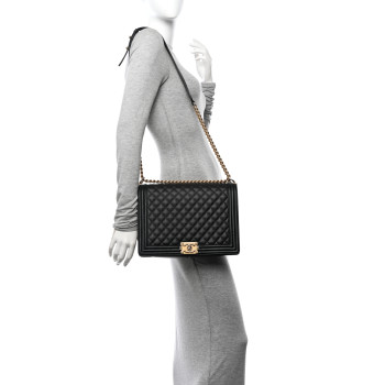 CHANEL Caviar Quilted Large Boy Flap Black