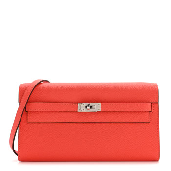 HERMES Epsom Kelly Wallet To Go Orange Field