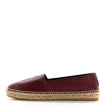 SAINT LAURENT Calfskin Monogram Espadrilles 39 Light Burgundy SAINT LAURENT Calfskin Monogram Espadrilles 39 Light Burgundy