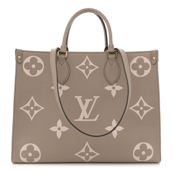 LOUIS VUITTON Empreinte Monogram Giant Onthego MM Tourterelle Creme