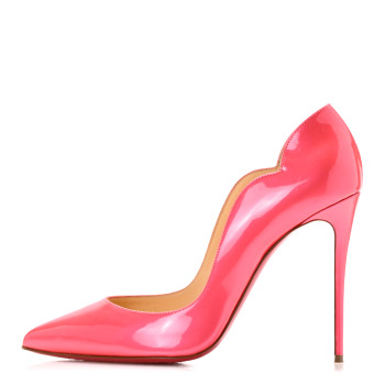CHRISTIAN LOUBOUTIN Metallic Patent Fluo Hot Chick 100 Pumps 40 Florida
