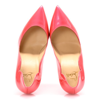 CHRISTIAN LOUBOUTIN Metallic Patent Fluo Hot Chick 100 Pumps 40 Florida