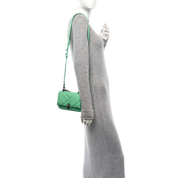 BULGARI Calfskin Matelasse Mini Serpenti Cabochon Crossbody Bag Peridot Green