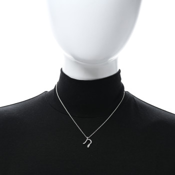 TIFFANY Sterling Silver Diamond Elsa Peretti Letter N Pendant Necklace