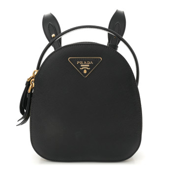 PRADA Saffiano Lux Mini Odette Backpack Black