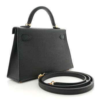 HERMES Epsom Mini Kelly Sellier 20 Black