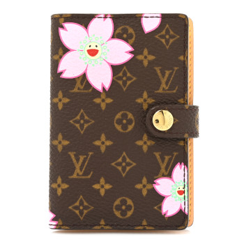 LOUIS VUITTON Monogram Cherry Blossom Carnet de Bal Mini Agenda Cover Brown