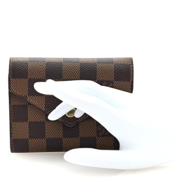 LOUIS VUITTON Damier Ebene Victorine Wallet Red