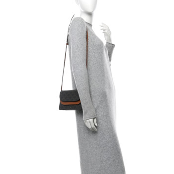 CELINE Triomphe Canvas Lambskin Wallet On Strap Tan
