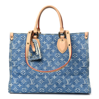 LOUIS VUITTON Monogram Denim Onthego MM Blue