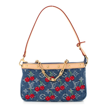 LOUIS VUITTON LV X TM Monogram Denim Cerises Pochette Accessories Blue