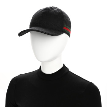 GUCCI Monogram Web Baseball Hat S Black