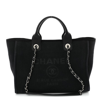 CHANEL Mixed Fibers Small Deauville Tote Black