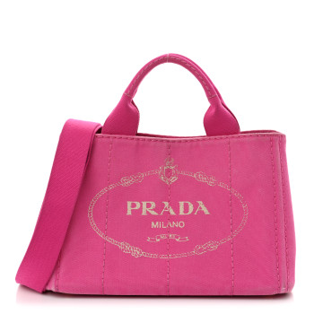 PRADA Canapa Small Logo Tote Fuxia