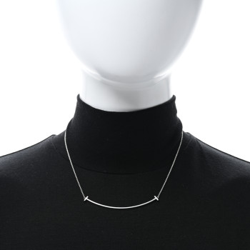 TIFFANY Sterling Silver Large T Smile Pendant Necklace