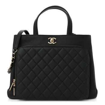 CHANEL Caviar Quilted Large Business Affinity Shopping Bag Black