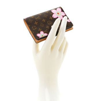 LOUIS VUITTON Monogram Cherry Blossom Carnet de Bal Mini Agenda Cover Brown