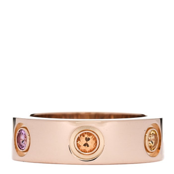 CARTIER 18K Pink Gold Sapphire Garnet Amethyst 5.5mm LOVE Ring 47 4.25