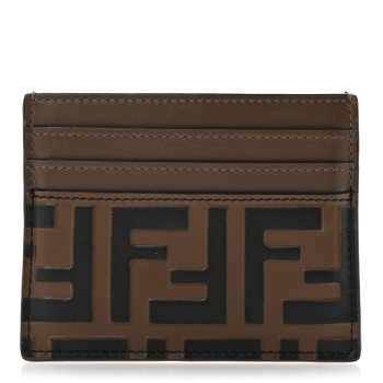 FENDI Vitello Cruise Bi-Color FF 1974 Embossed Card Holder Maya Black